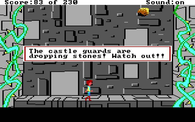 Black Cauldron, The IBM PC/Compatibles Screenshot: Watch out for falling rocks...
