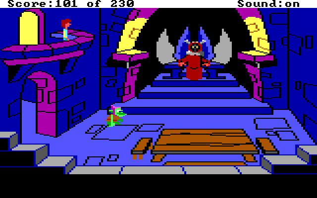 Black Cauldron, The IBM PC/Compatibles Screenshot: The evil king on his throne!