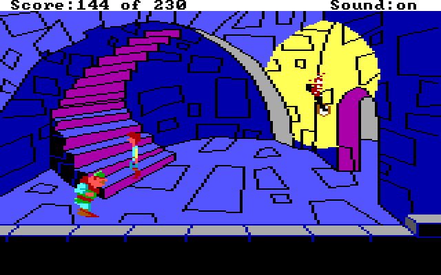 Black Cauldron, The IBM PC/Compatibles Screenshot: Escaping, but I've been spotted!