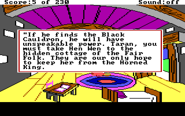Black Cauldron, The IBM PC/Compatibles Screenshot: The story so far...