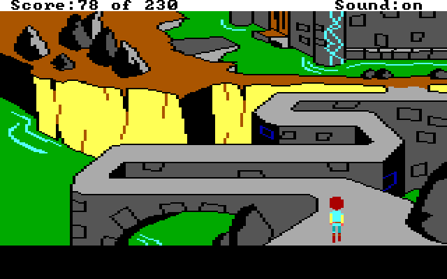 Black Cauldron, The IBM PC/Compatibles Screenshot: Don't fall off of this narrow walkway...
