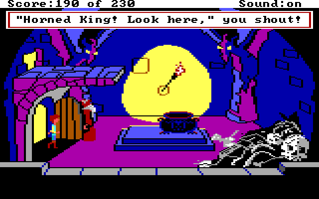 Black Cauldron, The IBM PC/Compatibles Screenshot: Showdown with the Horned King.