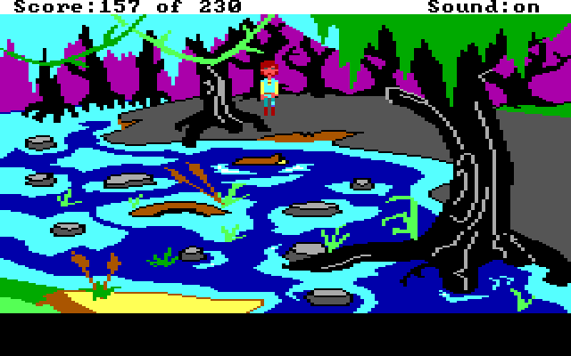 Black Cauldron, The IBM PC/Compatibles Screenshot: A swamp! This looks dangerous...