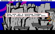 Black Cauldron, The for IBM PC/Compatibles - Be careful, this ledge is dangerous!