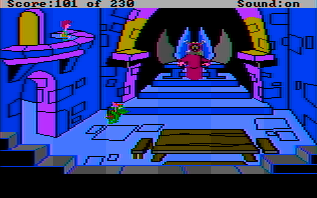 Black Cauldron, The IBM PC/Compatibles Screenshot: It's the Horned King on his throne!