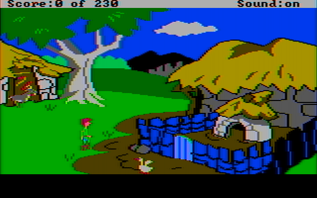 Black Cauldron, The IBM PC/Compatibles Screenshot: Hen Wen lives in this little hut.