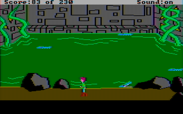 Black Cauldron, The IBM PC/Compatibles Screenshot: Watch out for the alligators here!
