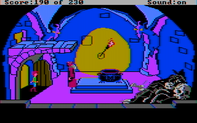 Black Cauldron, The IBM PC/Compatibles Screenshot: Found the king, don't let him get you!