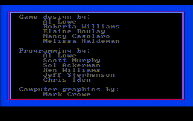 Black Cauldron, The IBM PC/Compatibles Screenshot: Credits screen.