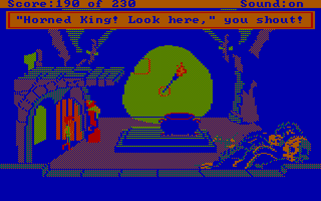 Black Cauldron, The IBM PC/Compatibles Screenshot: Showdown with the Horned King...