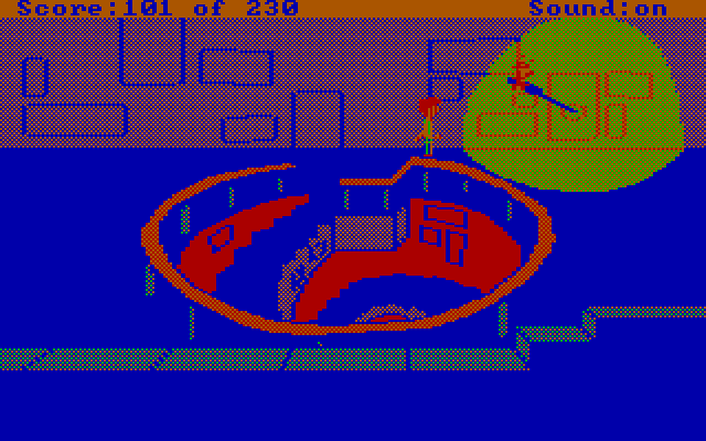 Black Cauldron, The IBM PC/Compatibles Screenshot: A spiral staircase...