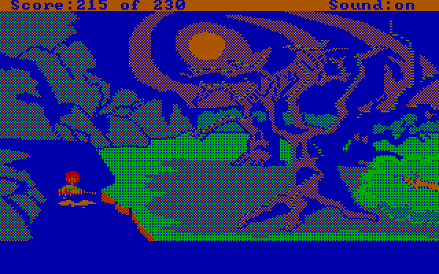 Black Cauldron, The IBM PC/Compatibles Screenshot: Floating down the river...