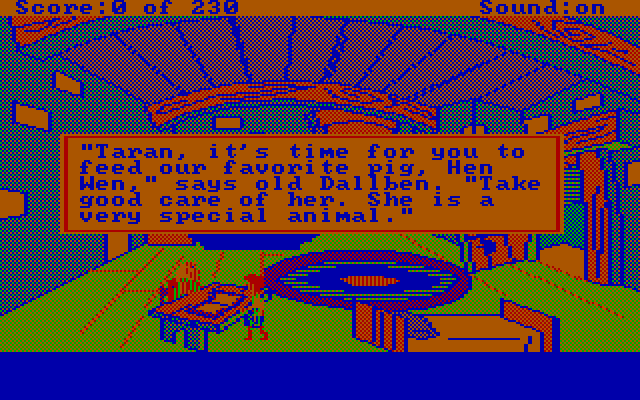Black Cauldron, The IBM PC/Compatibles Screenshot: Your first task is assigned.