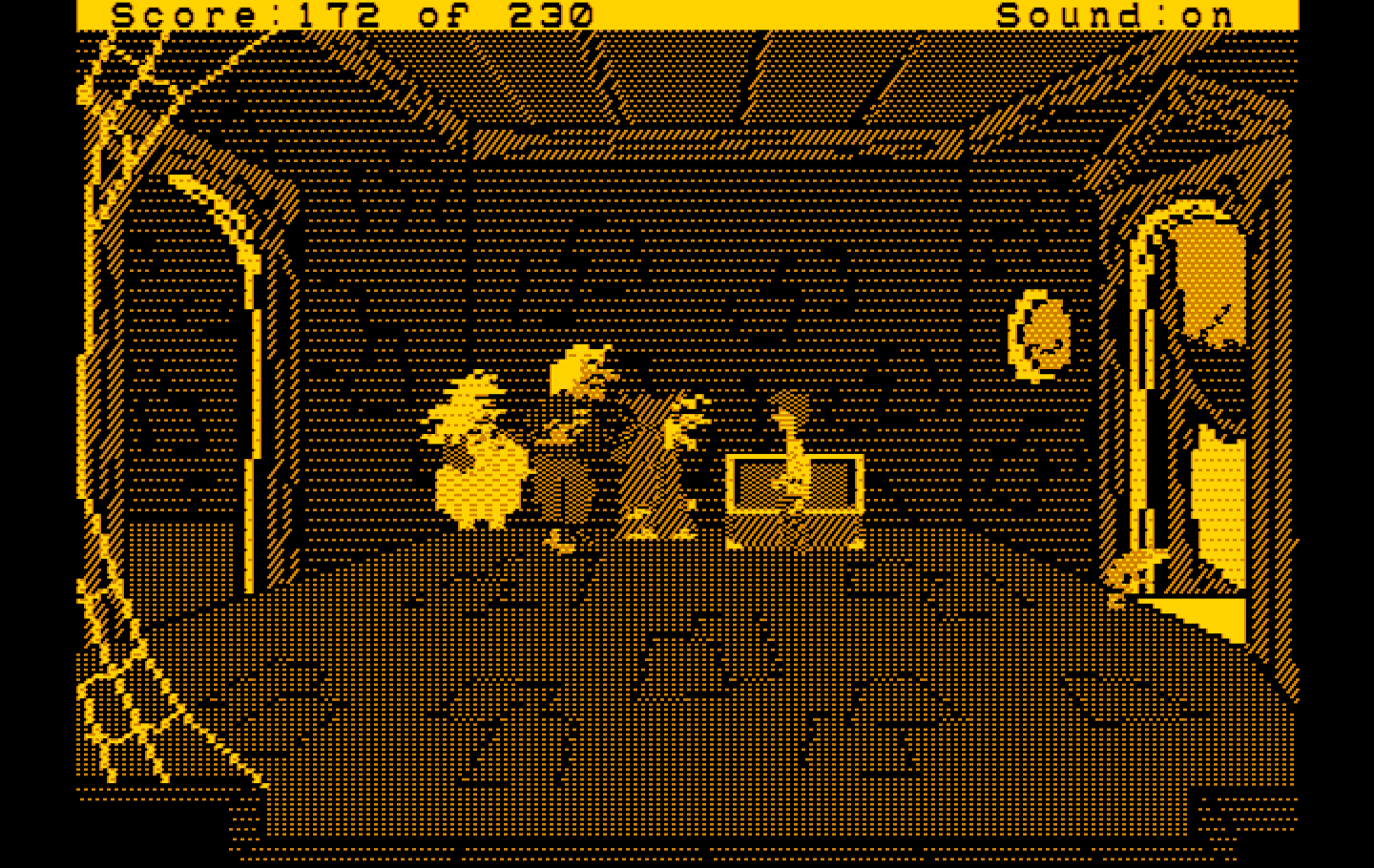 Black Cauldron, The IBM PC/Compatibles Screenshot: These witches are upset that I let their frogs escape.