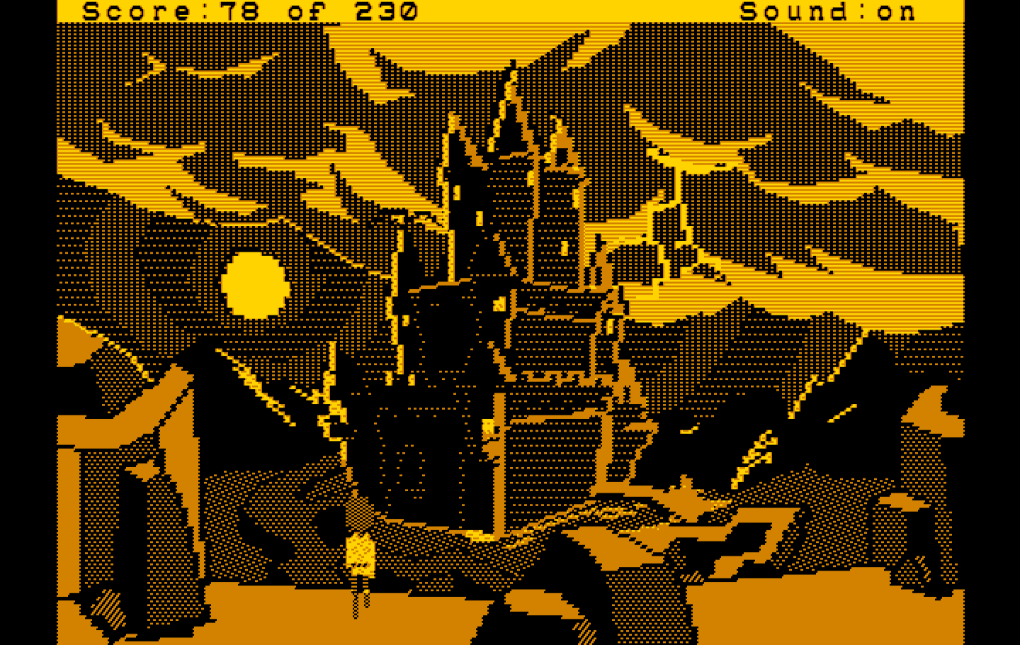 Black Cauldron, The IBM PC/Compatibles Screenshot: The castle in the distance.