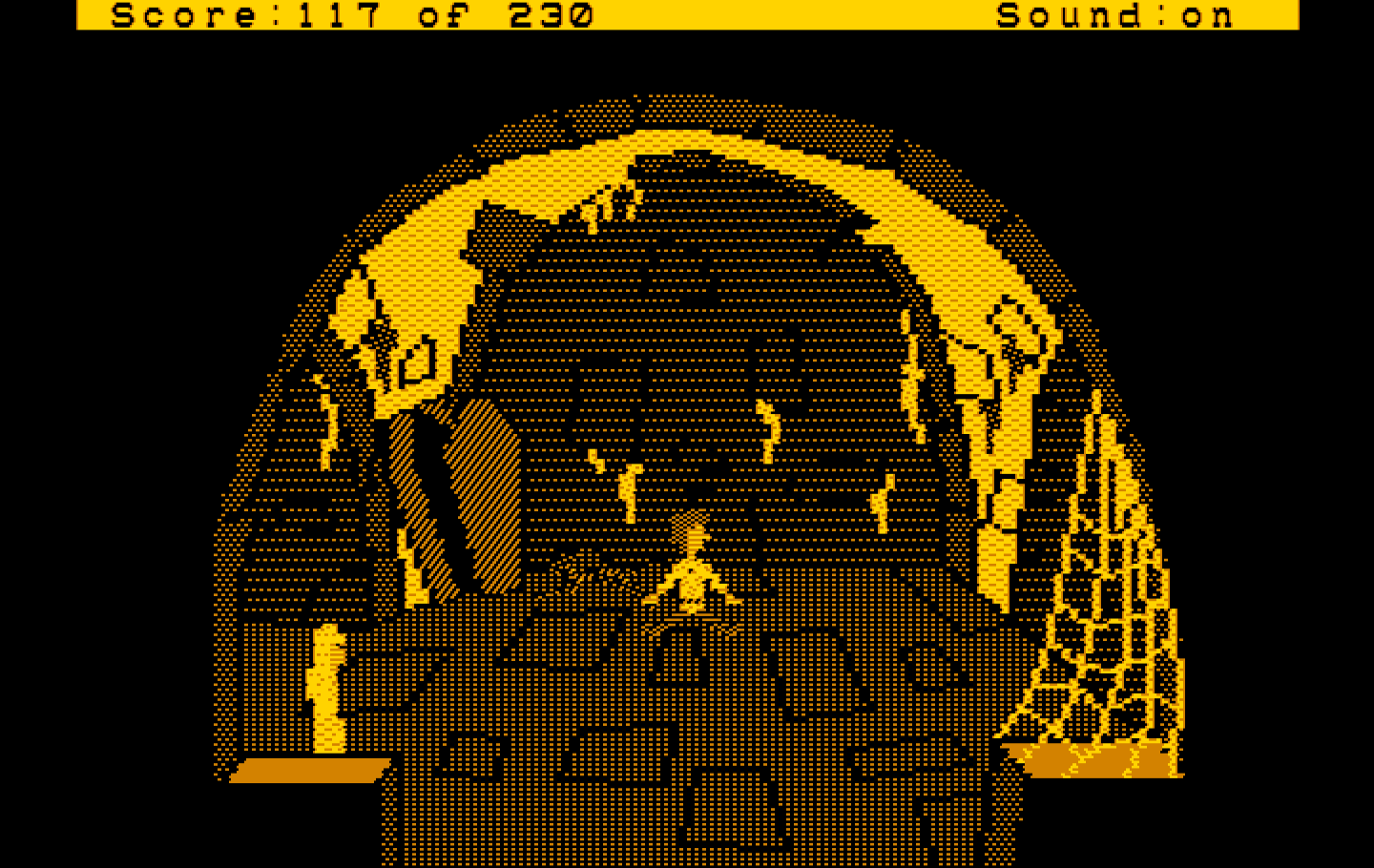 Black Cauldron, The IBM PC/Compatibles Screenshot: Fell into a dungeon.