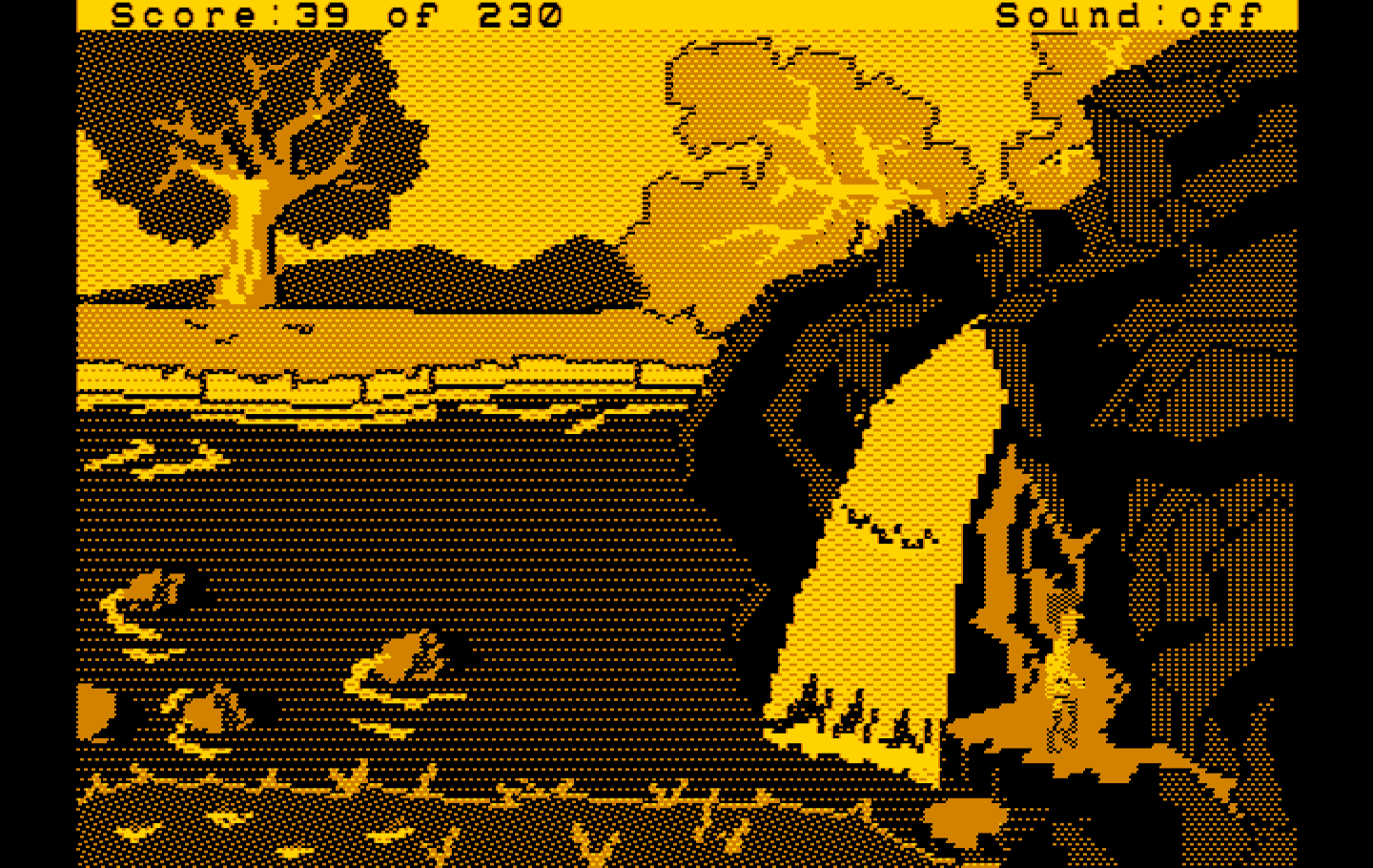 Black Cauldron, The IBM PC/Compatibles Screenshot: A secret path by the waterfall.
