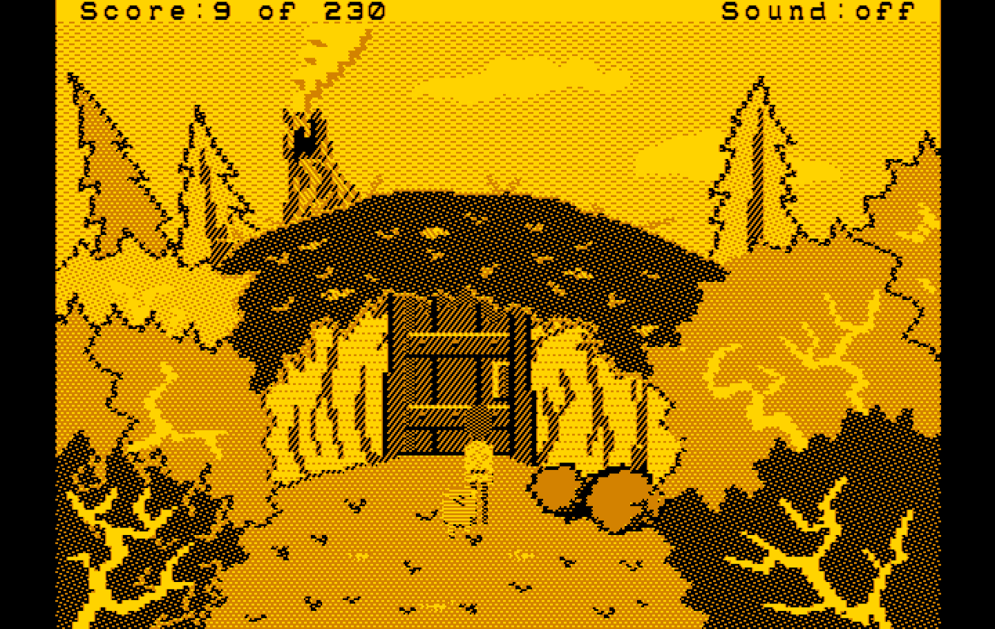 Black Cauldron, The IBM PC/Compatibles Screenshot: Located a hidden house!