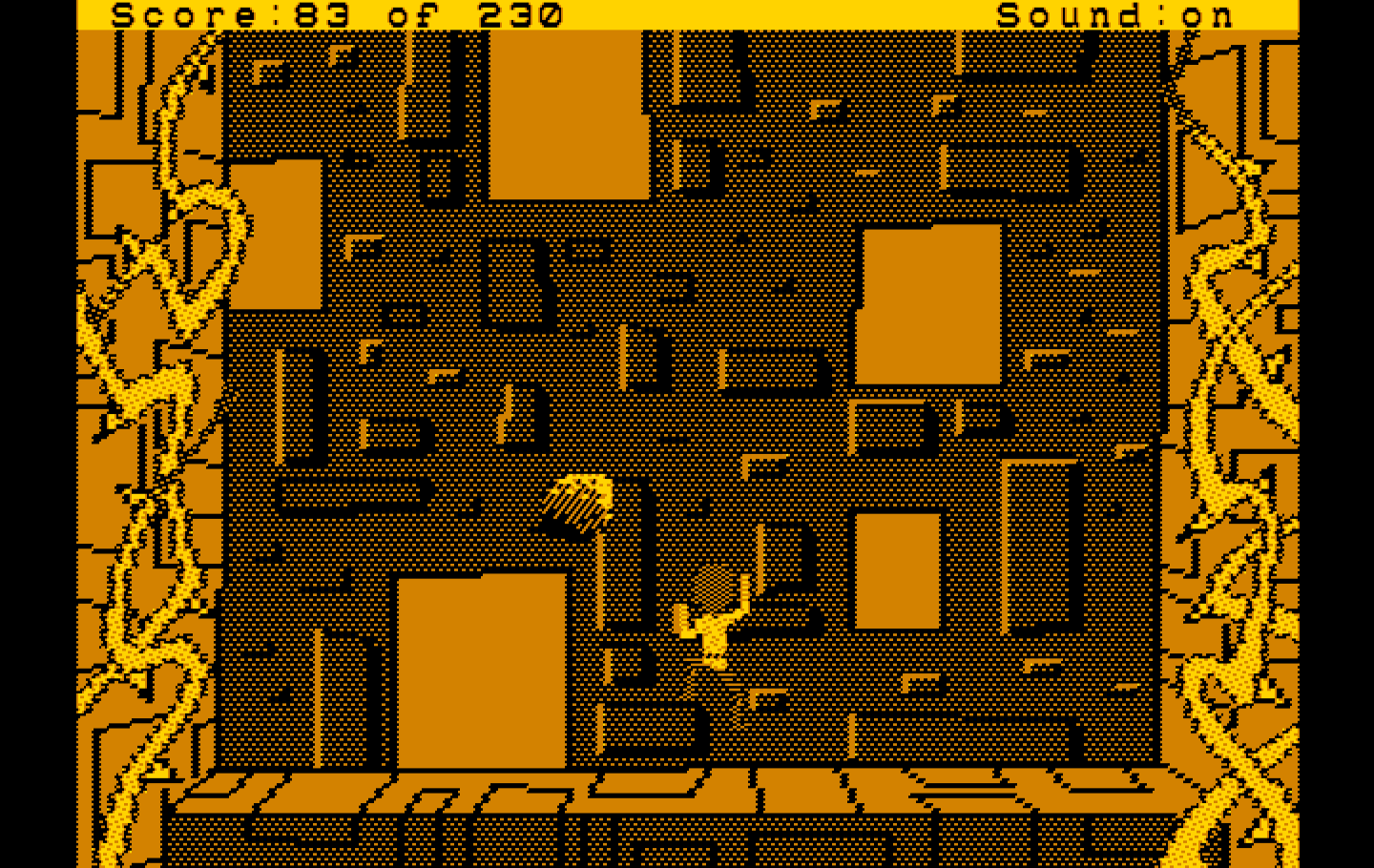 Black Cauldron, The IBM PC/Compatibles Screenshot: Don't get hit by falling rocks when climbing...