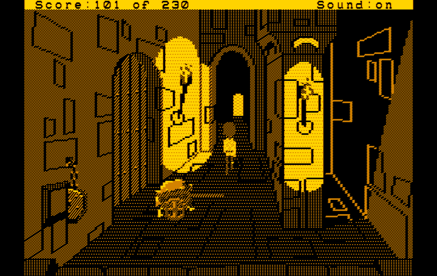 Black Cauldron, The IBM PC/Compatibles Screenshot: In the castle, continue exploring...