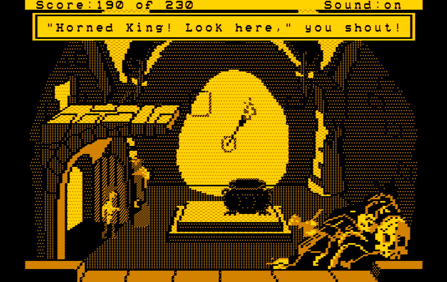 Black Cauldron, The IBM PC/Compatibles Screenshot: Showdown with the Horned King...
