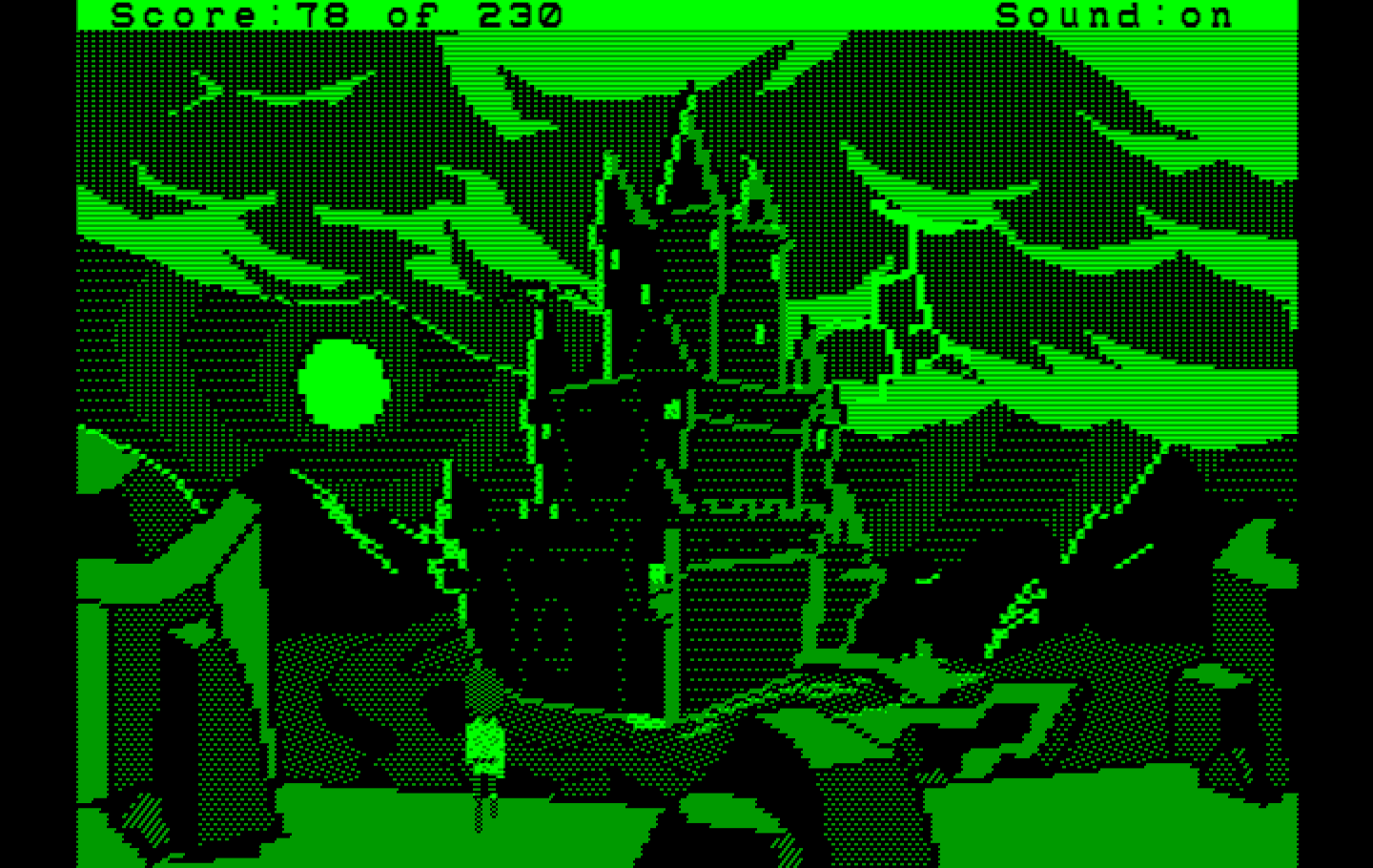 Black Cauldron, The IBM PC/Compatibles Screenshot: The castle in the distance.