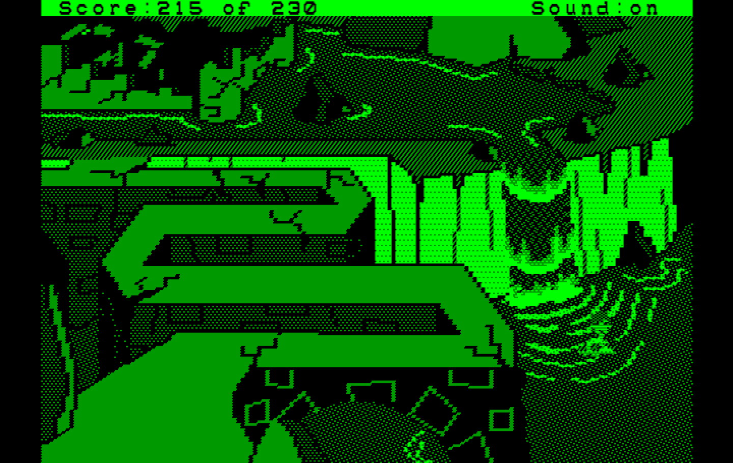 Black Cauldron, The IBM PC/Compatibles Screenshot: Escaping the castle by floating down a river...