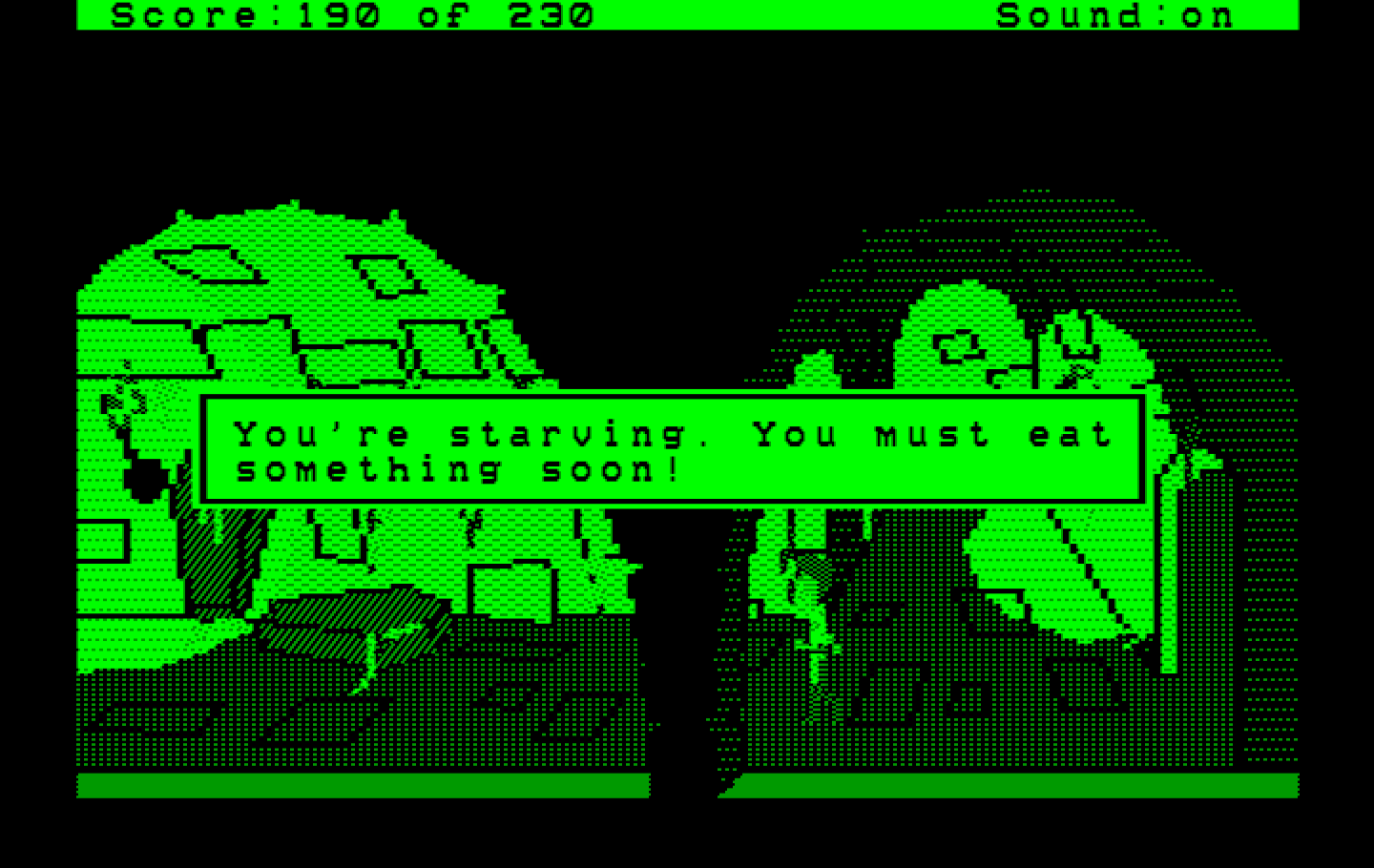 Black Cauldron, The IBM PC/Compatibles Screenshot: I could really use some food about now...