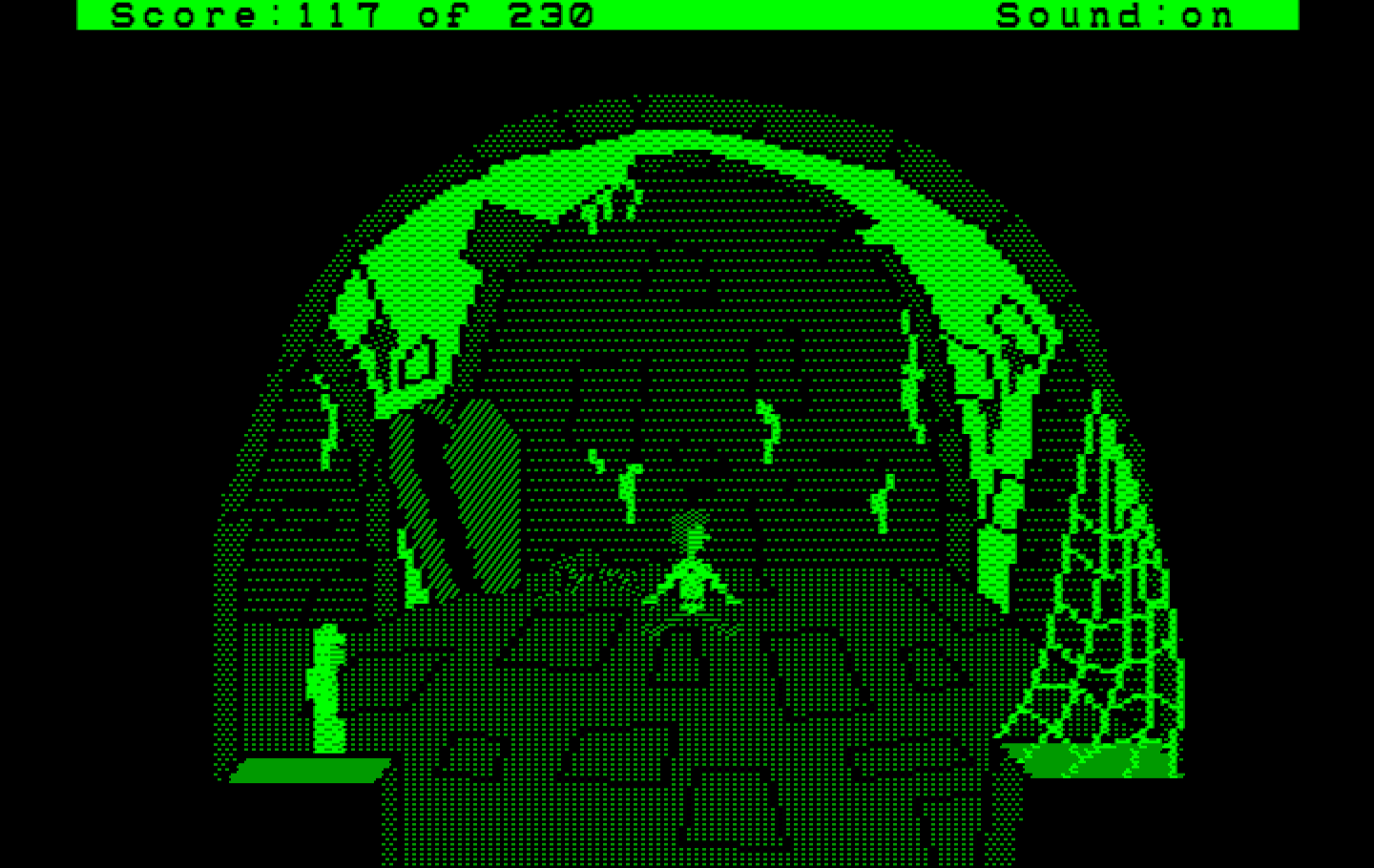 Black Cauldron, The IBM PC/Compatibles Screenshot: Fell into a dungeon.