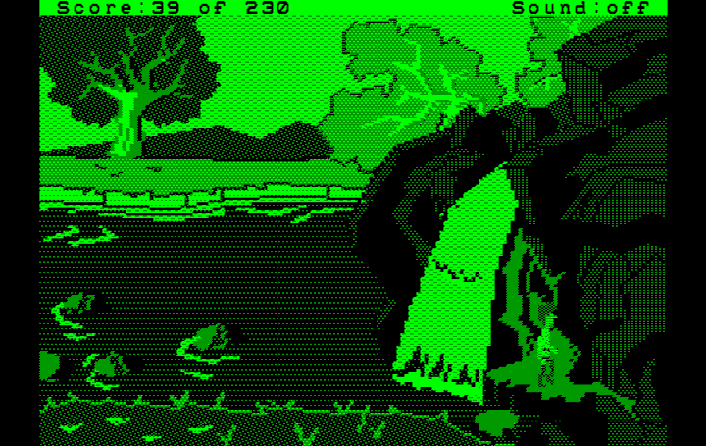 Black Cauldron, The IBM PC/Compatibles Screenshot: A secret path by the waterfall.