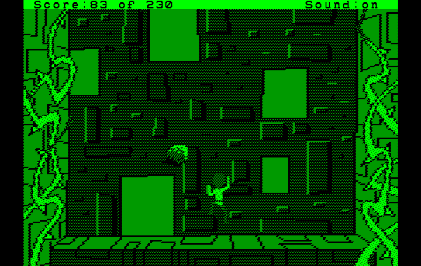 Black Cauldron, The IBM PC/Compatibles Screenshot: Don't get hit by falling rocks when climbing...