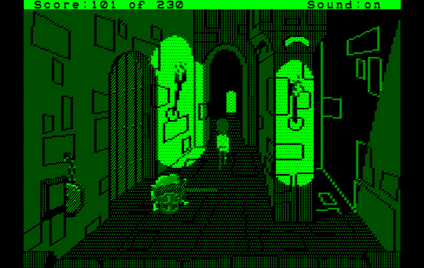 Black Cauldron, The IBM PC/Compatibles Screenshot: In the castle, continue exploring...