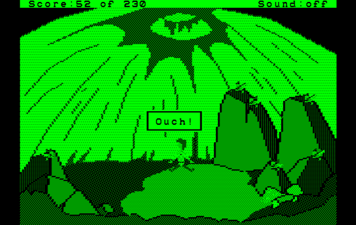 Black Cauldron, The IBM PC/Compatibles Screenshot: Ouch! I fell down a hole...