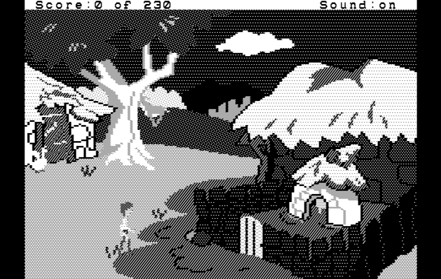 Black Cauldron, The IBM PC/Compatibles Screenshot: Hen Wen lives in this hut...