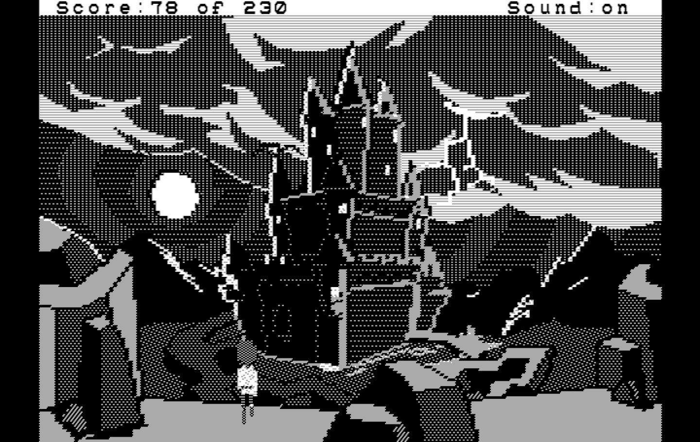 Black Cauldron, The IBM PC/Compatibles Screenshot: The castle in the distance.
