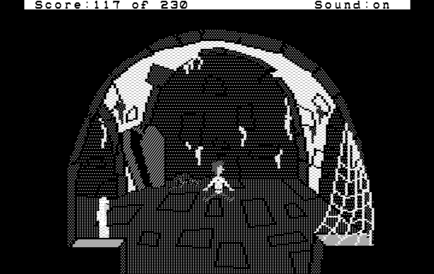 Black Cauldron, The IBM PC/Compatibles Screenshot: Fell into a dungeon.