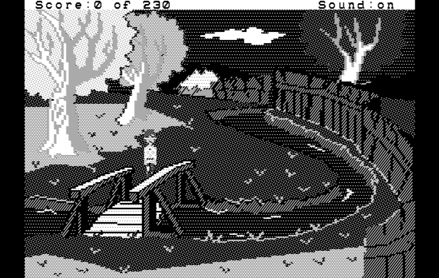 Black Cauldron, The IBM PC/Compatibles Screenshot: The bridge leaving my home...