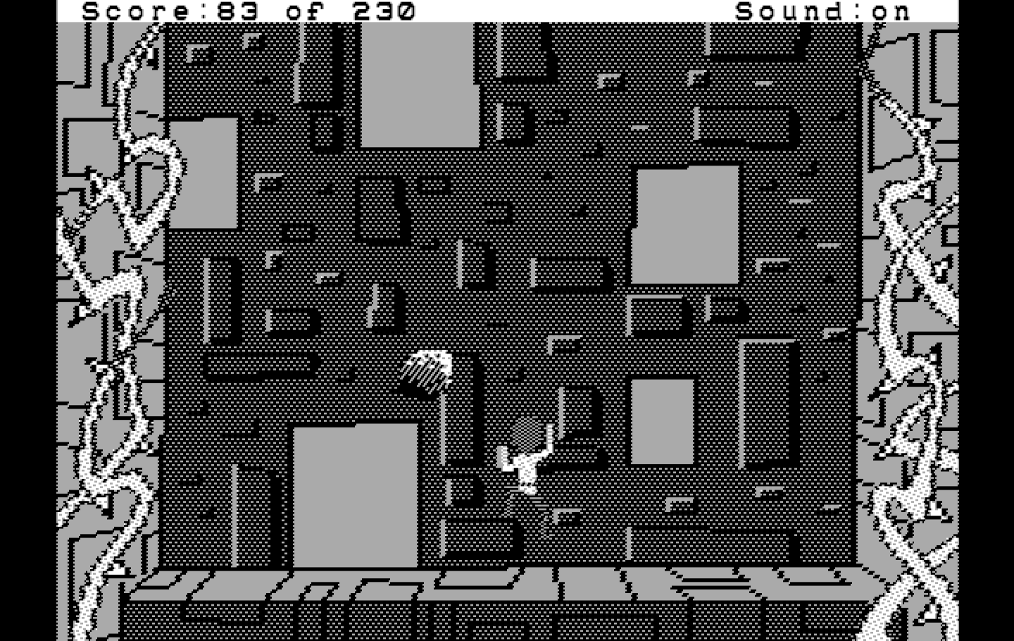 Black Cauldron, The IBM PC/Compatibles Screenshot: Don't get hit by falling rocks when climbing...
