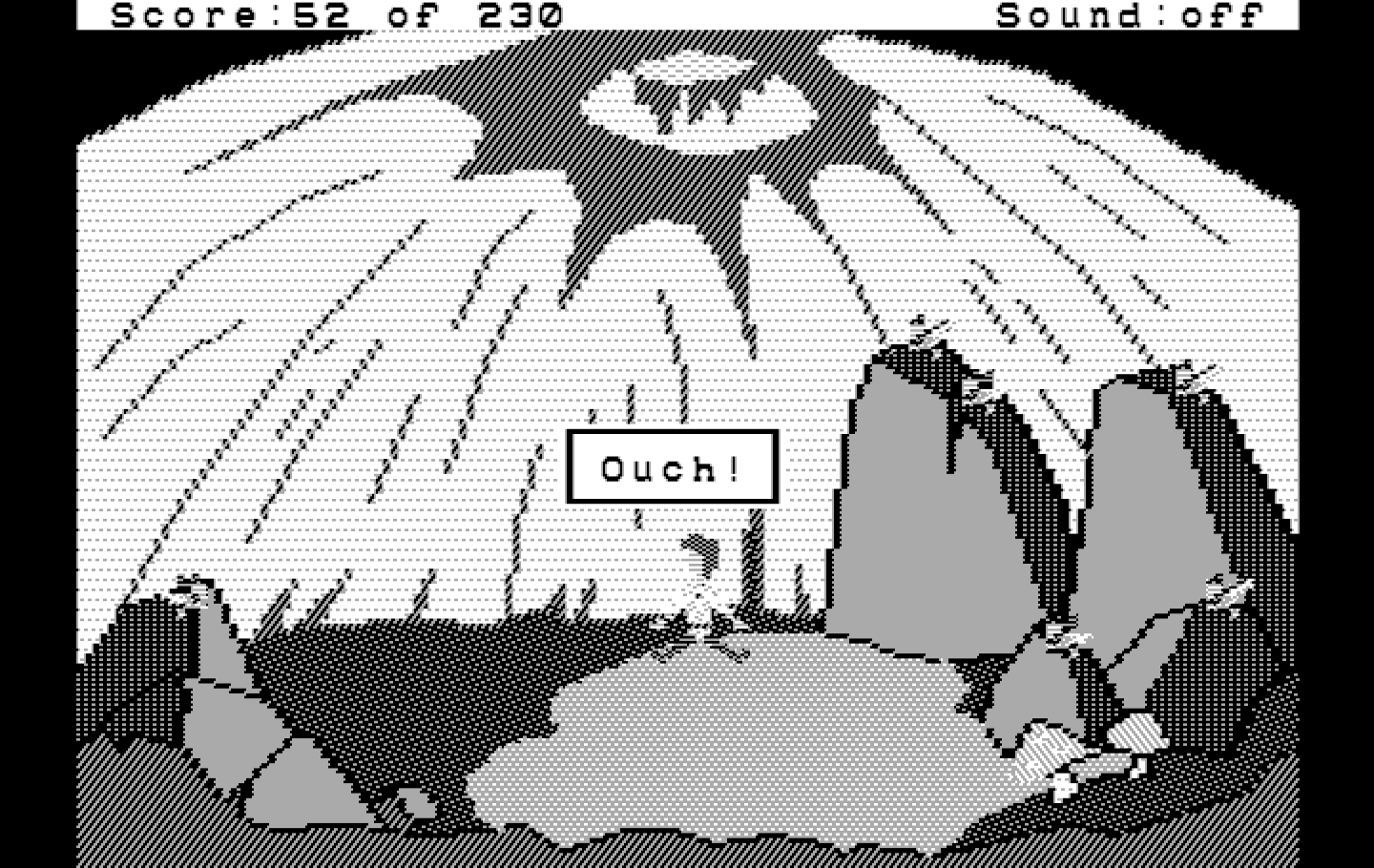 Black Cauldron, The IBM PC/Compatibles Screenshot: Ouch! I fell down a hole...