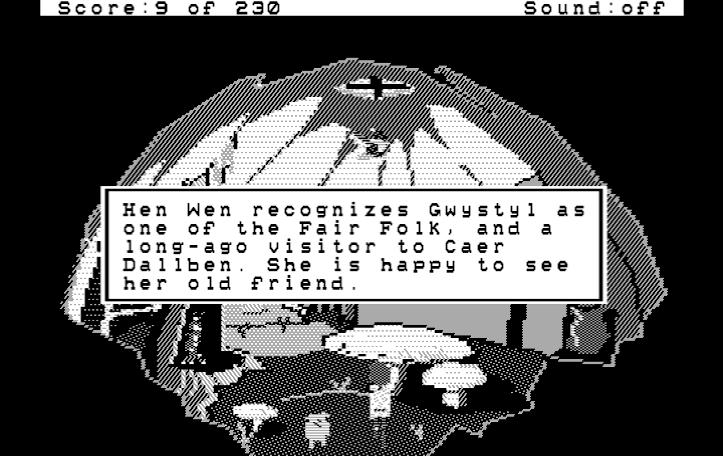 Black Cauldron, The IBM PC/Compatibles Screenshot: Inside the house where Hen Wen will be safe.