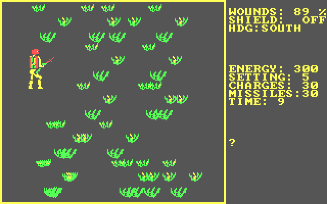 StarQuest: Star Warrior IBM PC/Compatibles Screenshot: You'll encounter different obstacles on different screens.