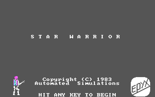 StarQuest: Star Warrior IBM PC/Compatibles Screenshot: Title screen.