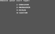 StarQuest: Star Warrior for IBM PC/Compatibles - Choose a suit type.
