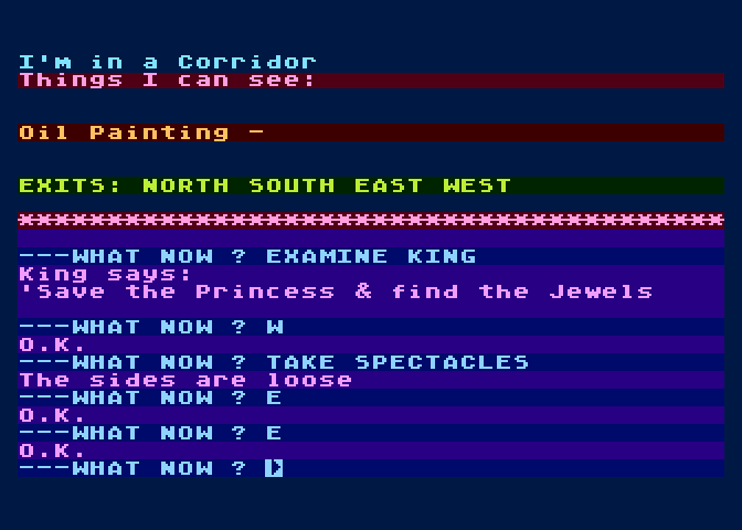 Wizard of Akyrz, The Atari 8-bit Screenshot: The adventure begins...