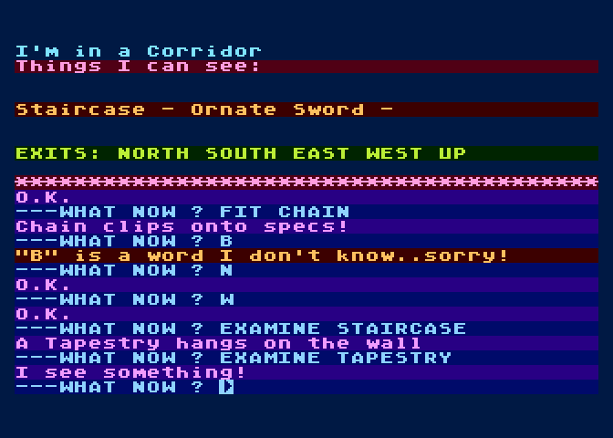 Wizard of Akyrz, The Atari 8-bit Screenshot: I found a sword!