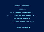 Feasibility Experiment for Atari 8-bit - Title screen.