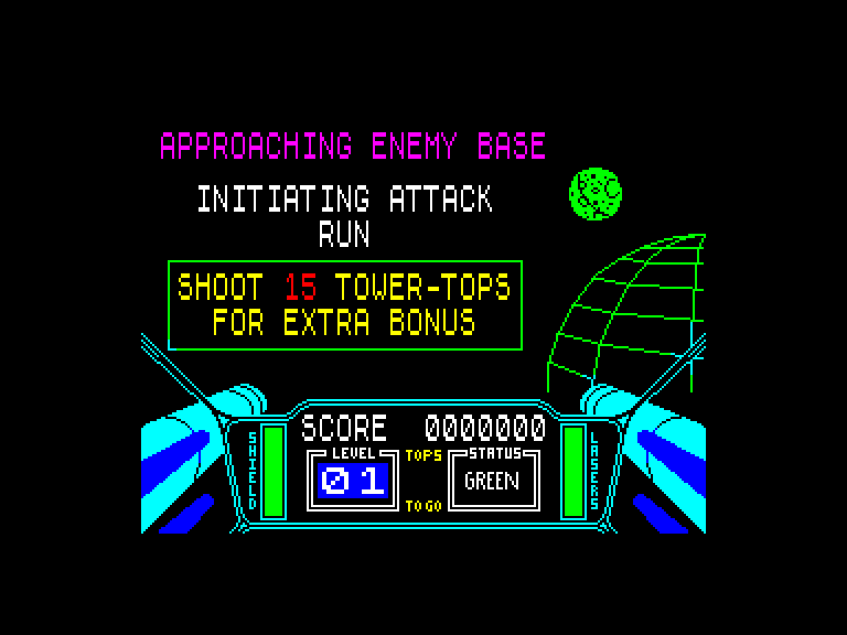 3D Starstrike Enterprise Screenshot: Approaching enemy base.