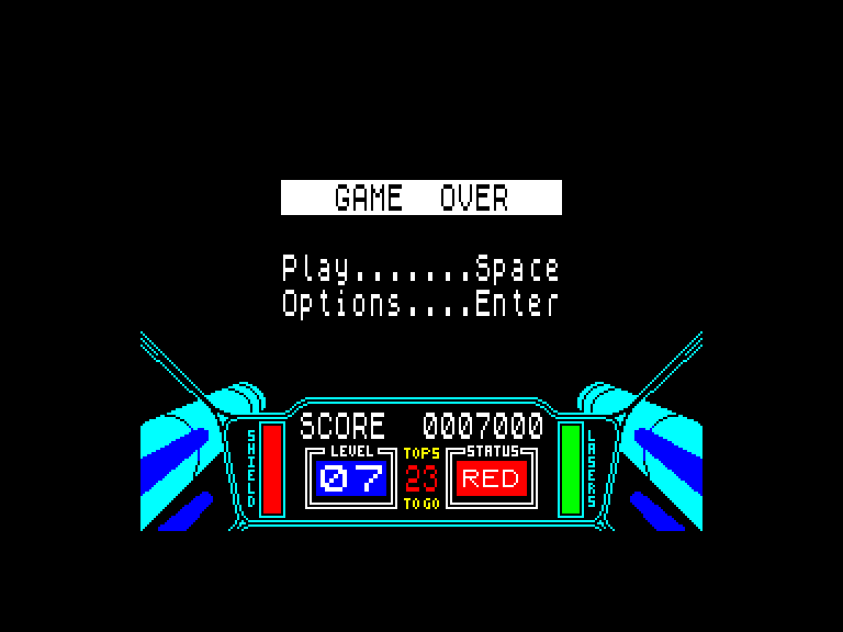 3D Starstrike Enterprise Screenshot: Game over.