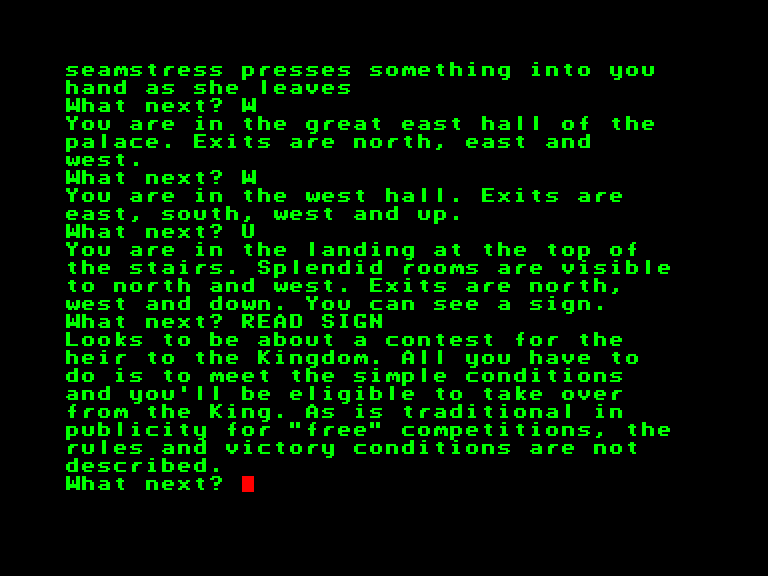 Emerald Isle Enterprise Screenshot: Reading an informative sign.