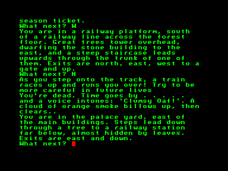 Emerald Isle Enterprise Screenshot: Oops, I was run over by a train...